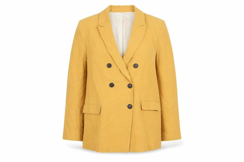 Zara Women's Yellow Blazer, Size 12, Double Breasted