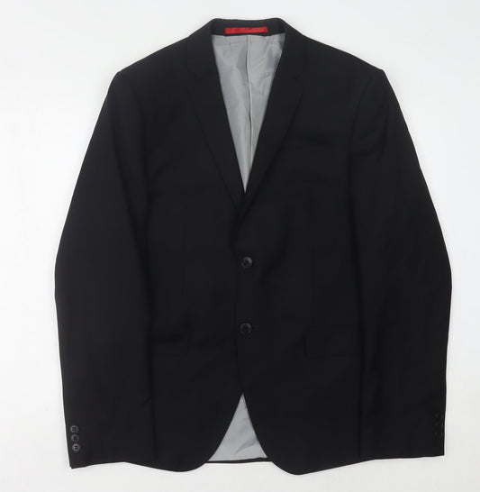 Marks and Spencer Men's Black Suit Jacket - M, Formal, Single-Breasted