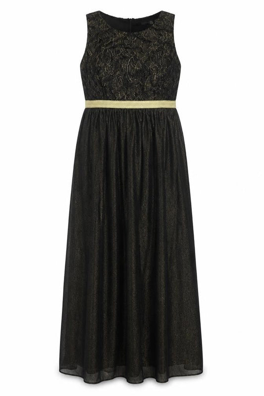 Boohoo Women's Black Floral Sleeveless Long Dress Size 16
