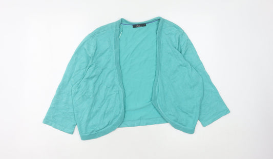 Bm Collection Women’s Green Open Front Cardigan, Size L, Knit, Excellent