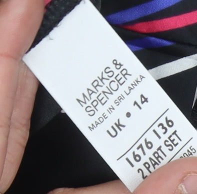 Marks and Spencer Black Multicoloured Dress Size 14