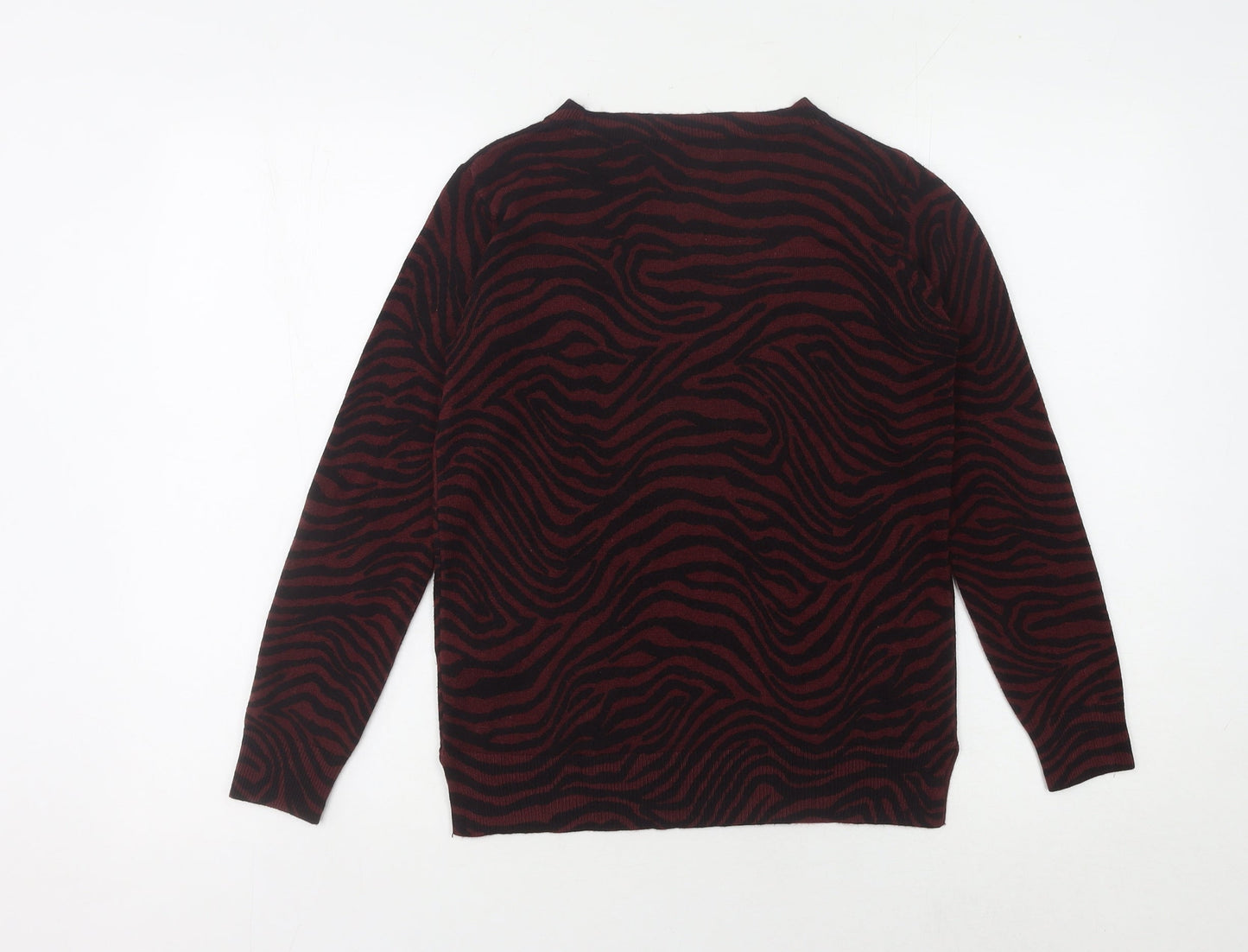 Marks and Spencer Women Burgundy Animal Print Jumper
