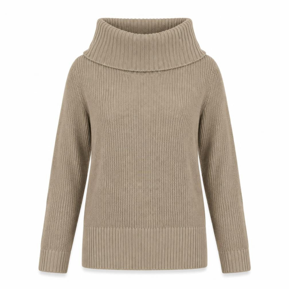 H&M Women Beige Cowl Neck Pullover Jumper Size 6