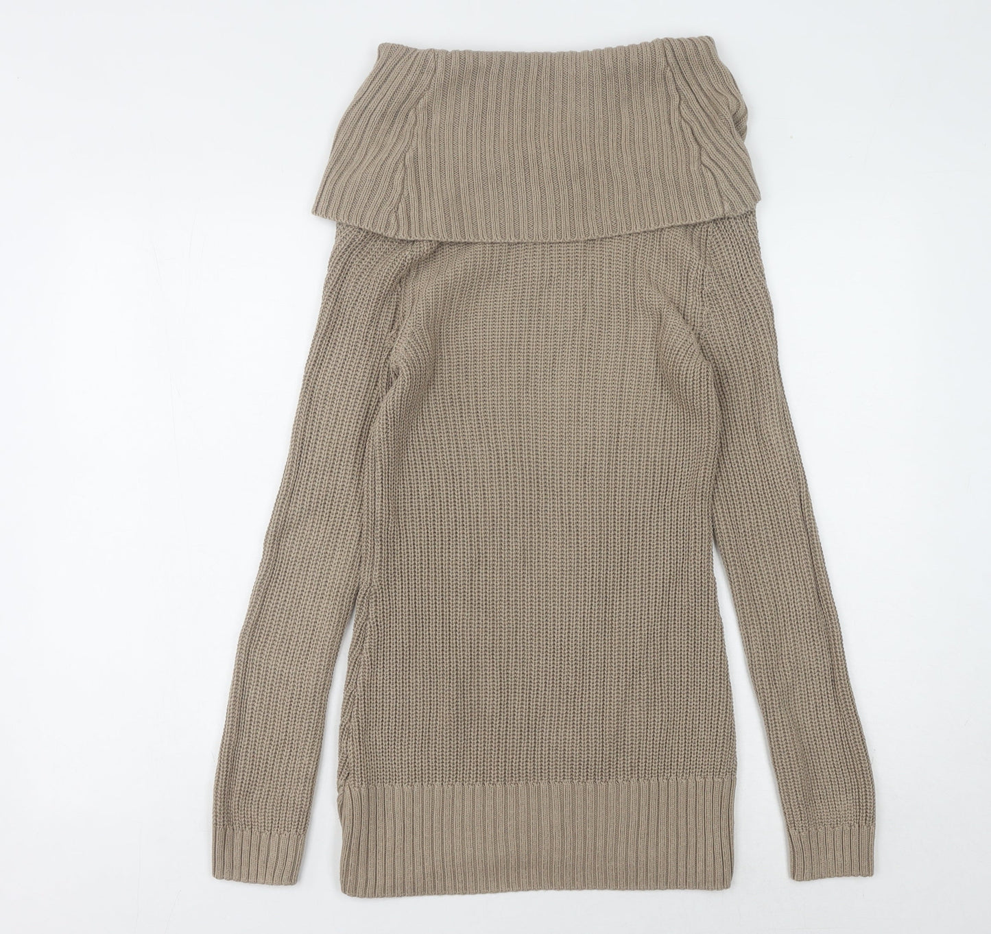 H&M Women Beige Cowl Neck Pullover Jumper Size 6