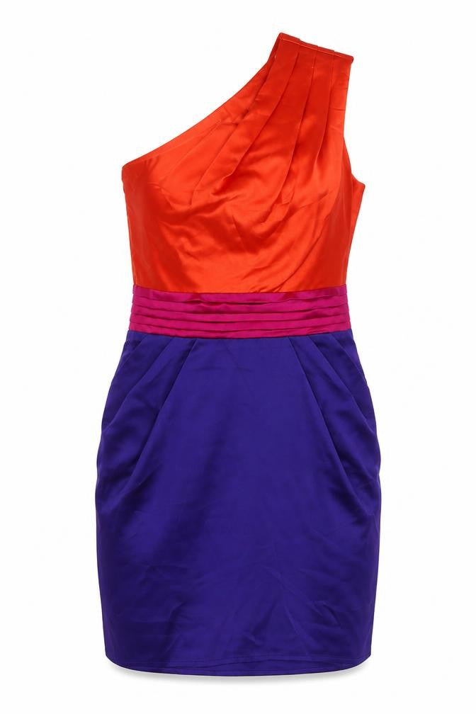 Lipsy Women Multicoloured One Shoulder Dress Size 8