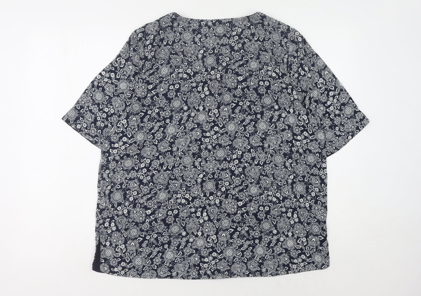 Marks and Spencer Women's Blue Floral Blouse Size 14