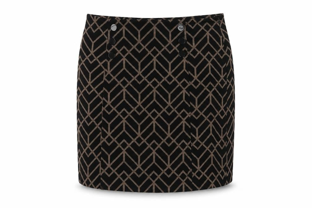 Wallis Women Black Geometric Pencil Skirt Size 14