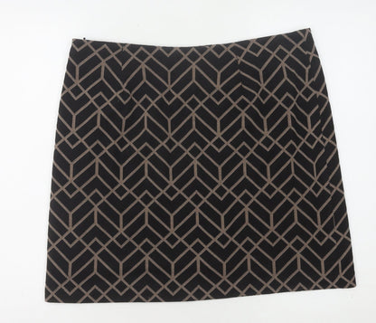 Wallis Women Black Geometric Pencil Skirt Size 14