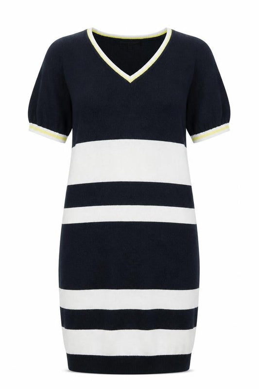 Next Women's Black and White Striped Dress, Size 10
