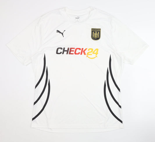 Front view of Puma Deutschland White XL Men's Football Shirt