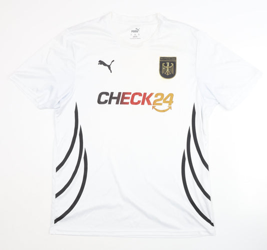 Front view of Puma XL Men's White Home Shirt - Deutschland