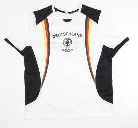 Front view of Deutschland Euro 2016 Home Shirt L White Adult Football