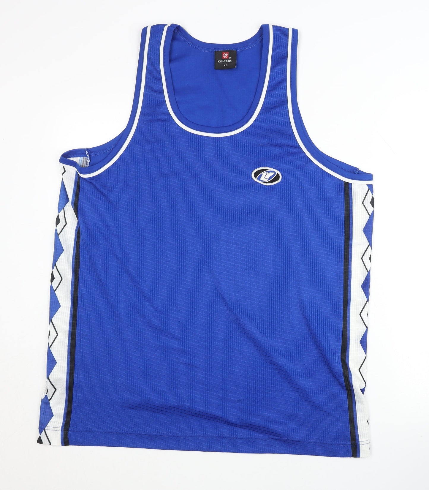 Kaierlai Men's Blue XL Tank Top, Geometric Pattern