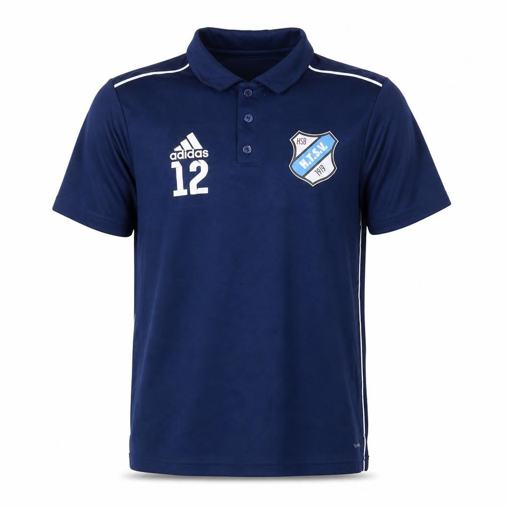 adidas Boys Blue Polo Top L Short Sleeve Football