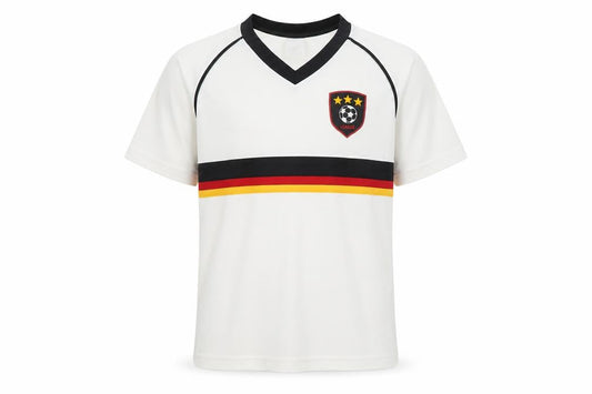 Front view of PC PAN boys’ football jersey white 2xs