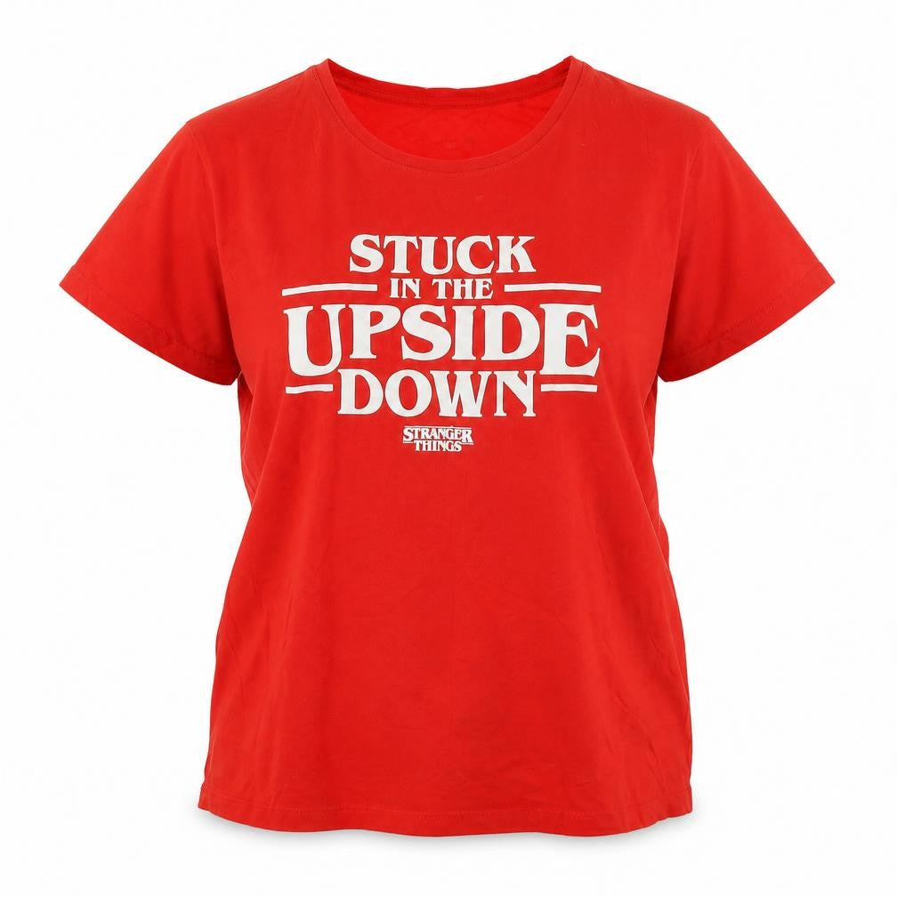 Stranger Things Women's Red T-Shirt, Size L, Casual