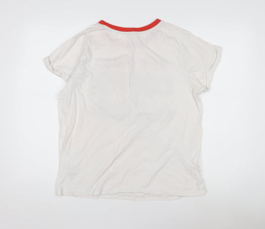 FRIENDS Women's White Graphic Ringer T-Shirt Size 16