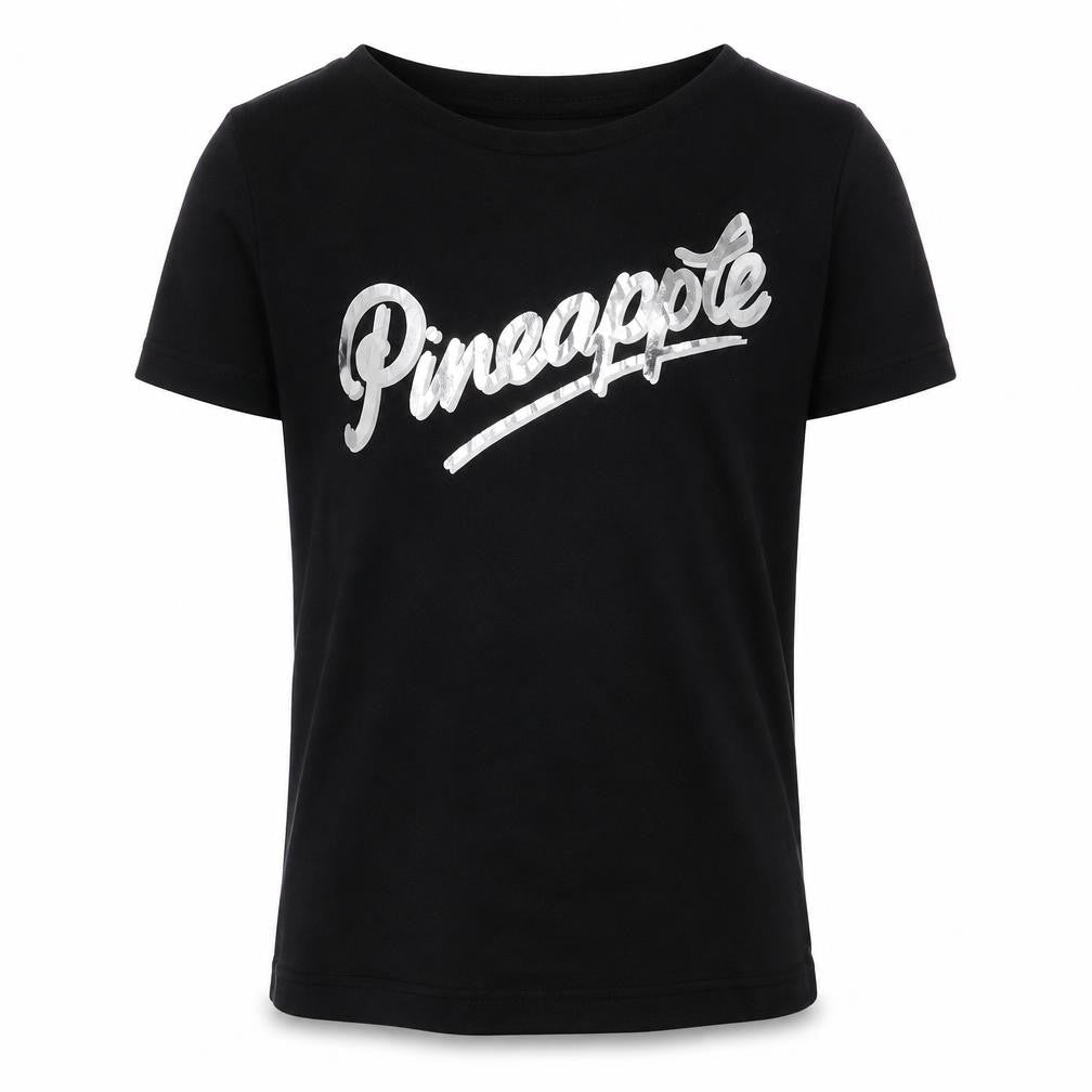 Pineapple Girls Black Graphic T-Shirt Age 9-10 Years