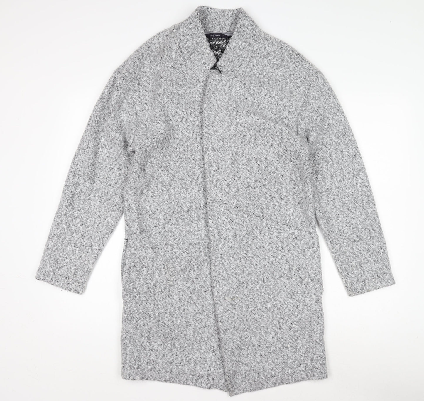 Marks and Spencer Women's Grey Wool Overcoat Size 10