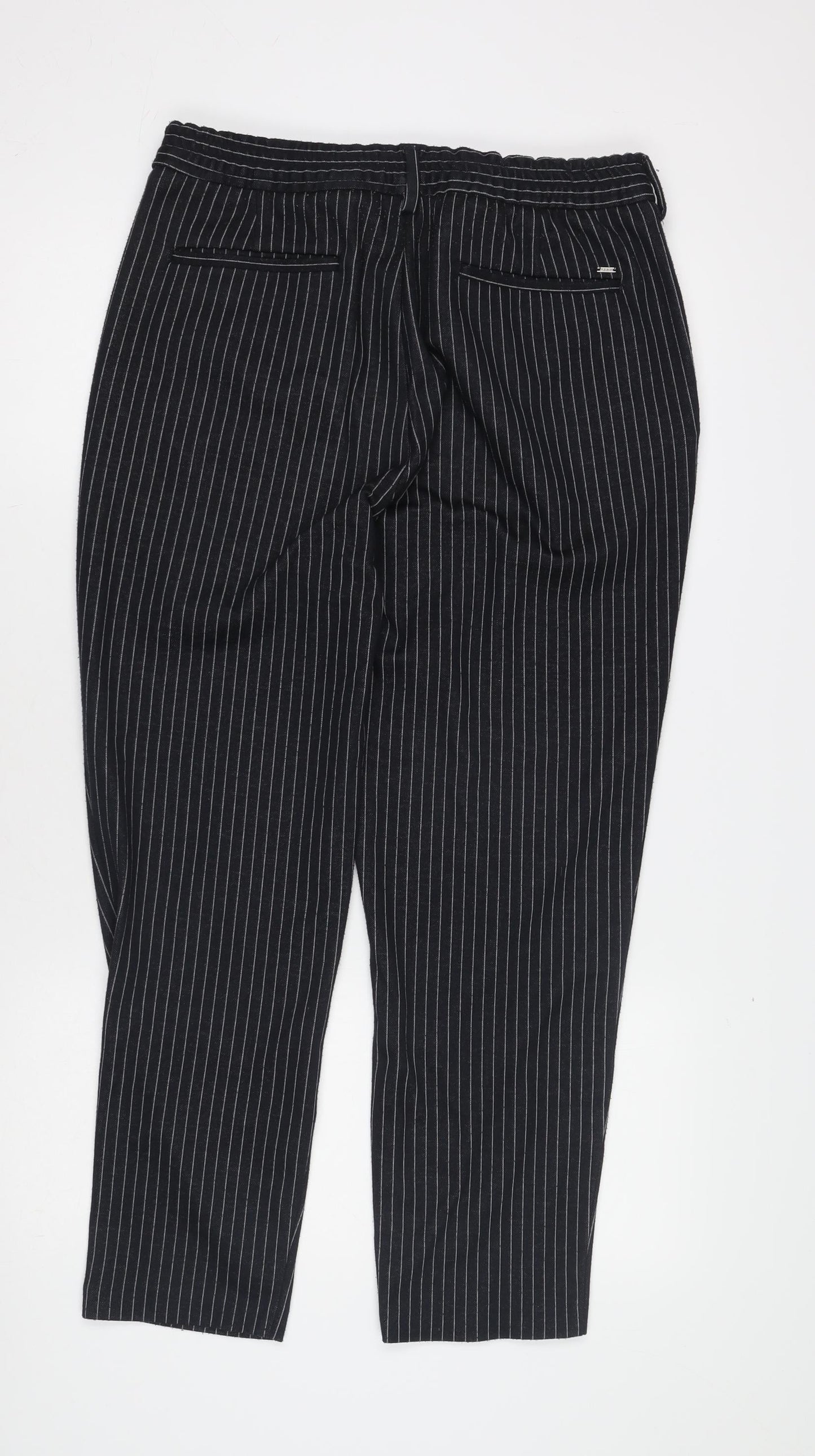 Zara Women's Black Striped Dress Pants, Size 12