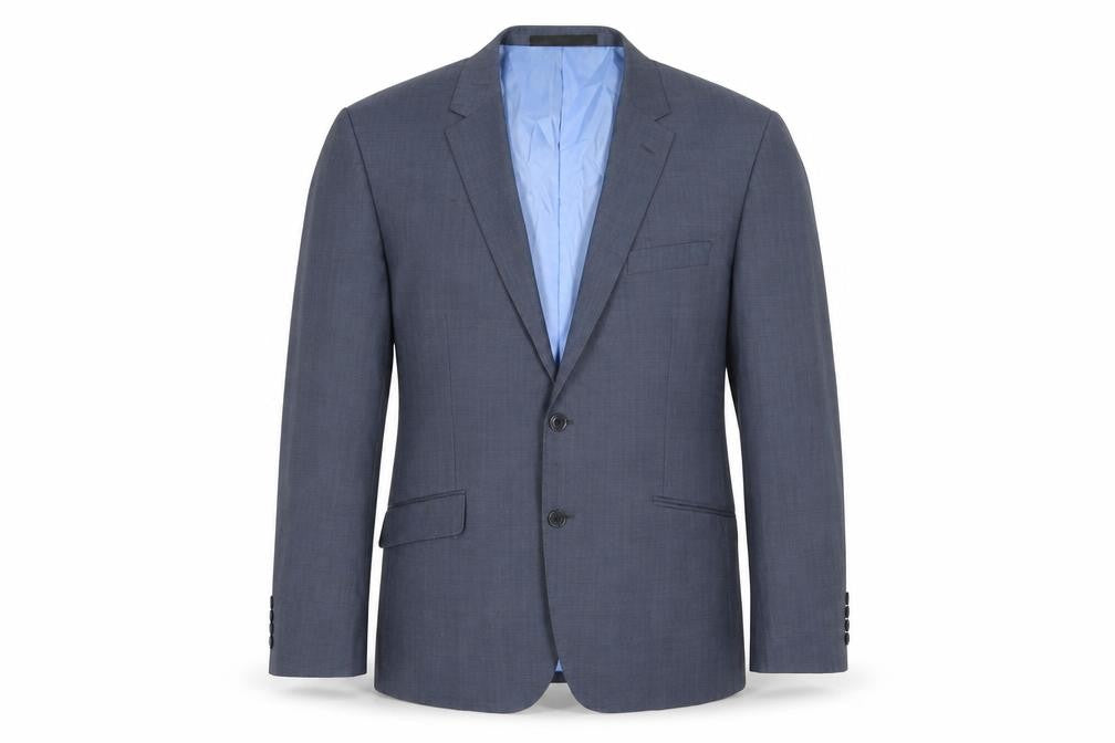 Alfred Brown Men's Blue Wool Blazer, Formal Jacket
