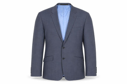 Alfred Brown Men's Blue Wool Blazer, Formal Jacket
