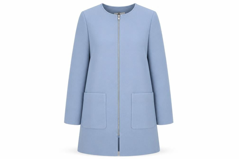 H&M Women's Blue Coat, Size 6, Zipped Closure