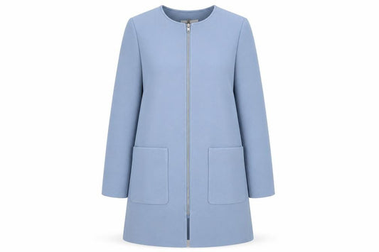 H&M Women's Blue Coat, Size 6, Zipped Closure
