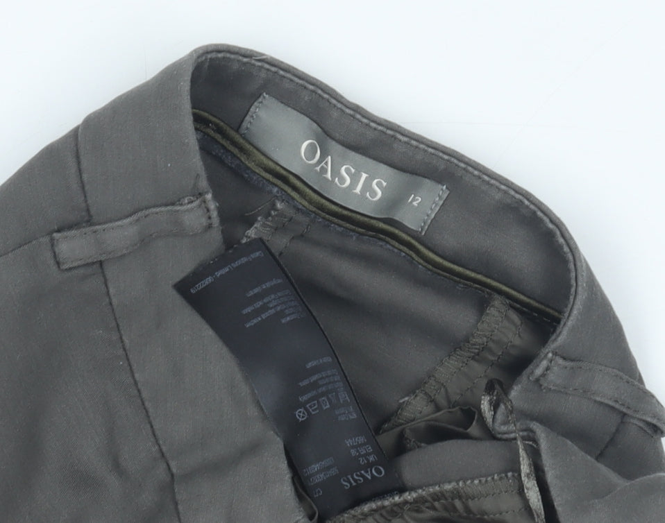 Oasis Grey Women's Trousers Size 12 Regular Fit