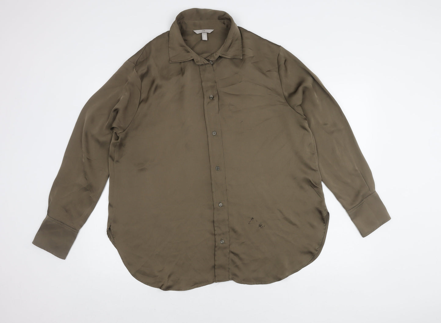 H&M Women’s Brown Button-Up Shirt Size 12