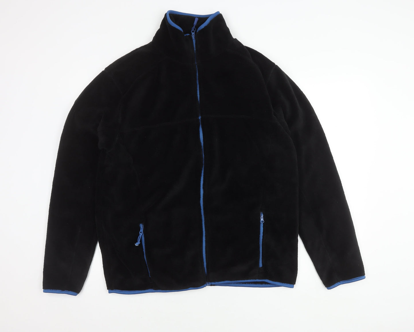 Zeden Men's Black Fleece Jacket, Lightweight, L, Autumn