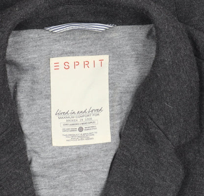 Brand and care label for ESPRIT Women's Grey Blazer, size 14, Two-Button