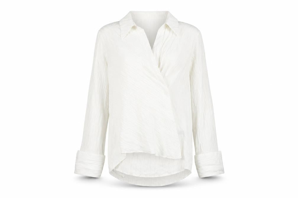 Topshop Women's White Long Sleeve Shirt Size 8