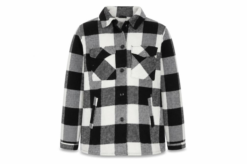 H&M Women's Black White Check Jacket Size S