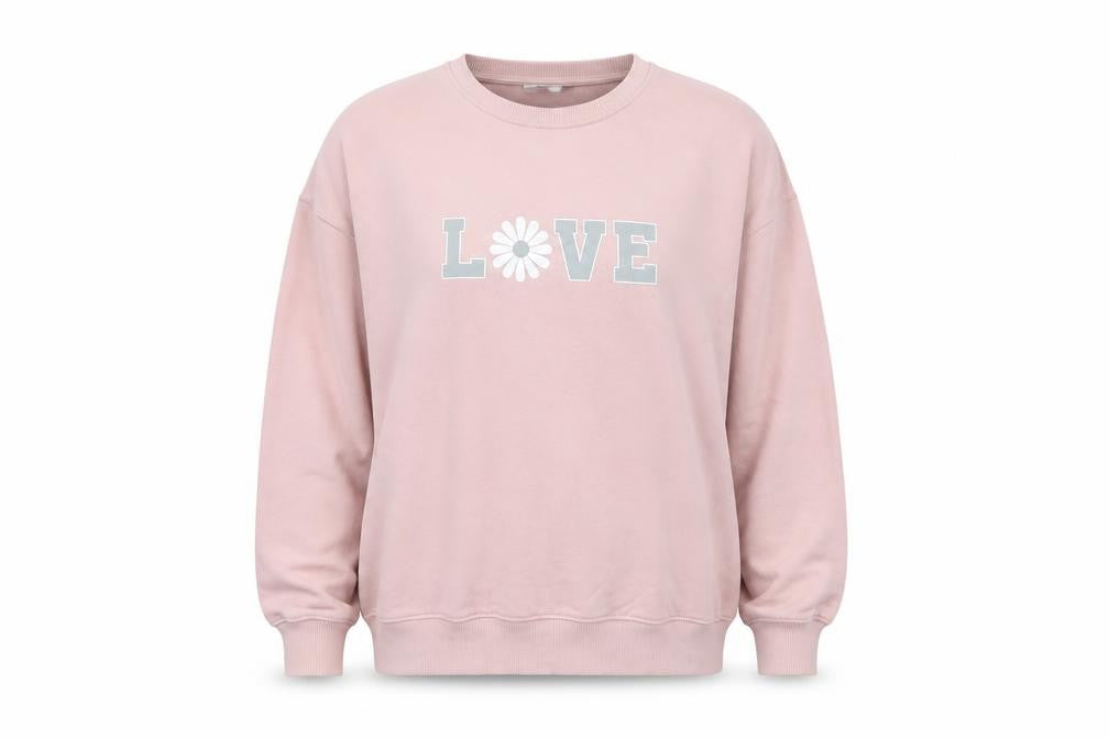 Apricot Pink Pullover Sweatshirt, Women’s L, Graphic Print