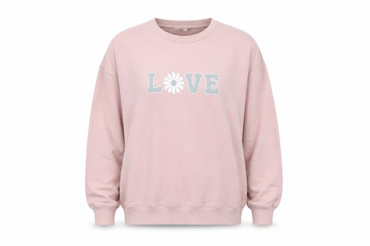Apricot Pink Pullover Sweatshirt, Women’s L, Graphic Print