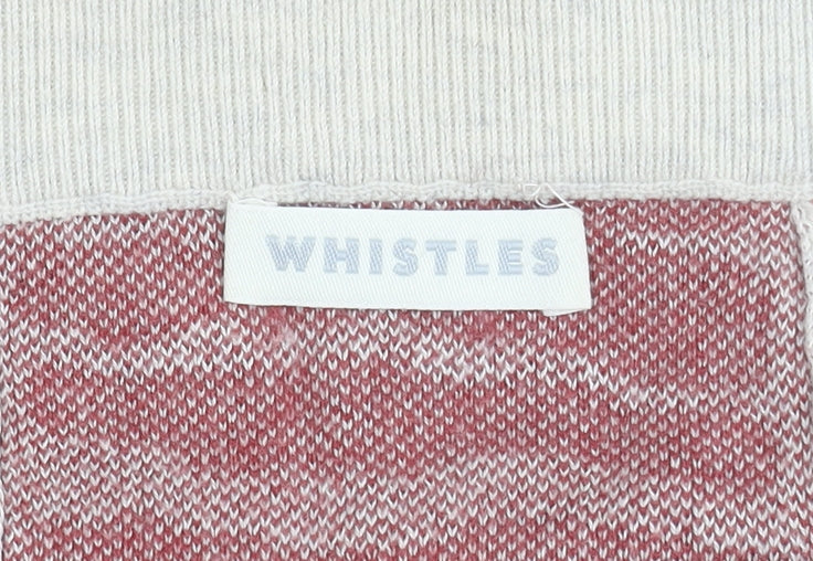 Whistles Women's Red Ivory Cotton Knee Length Skirt 14