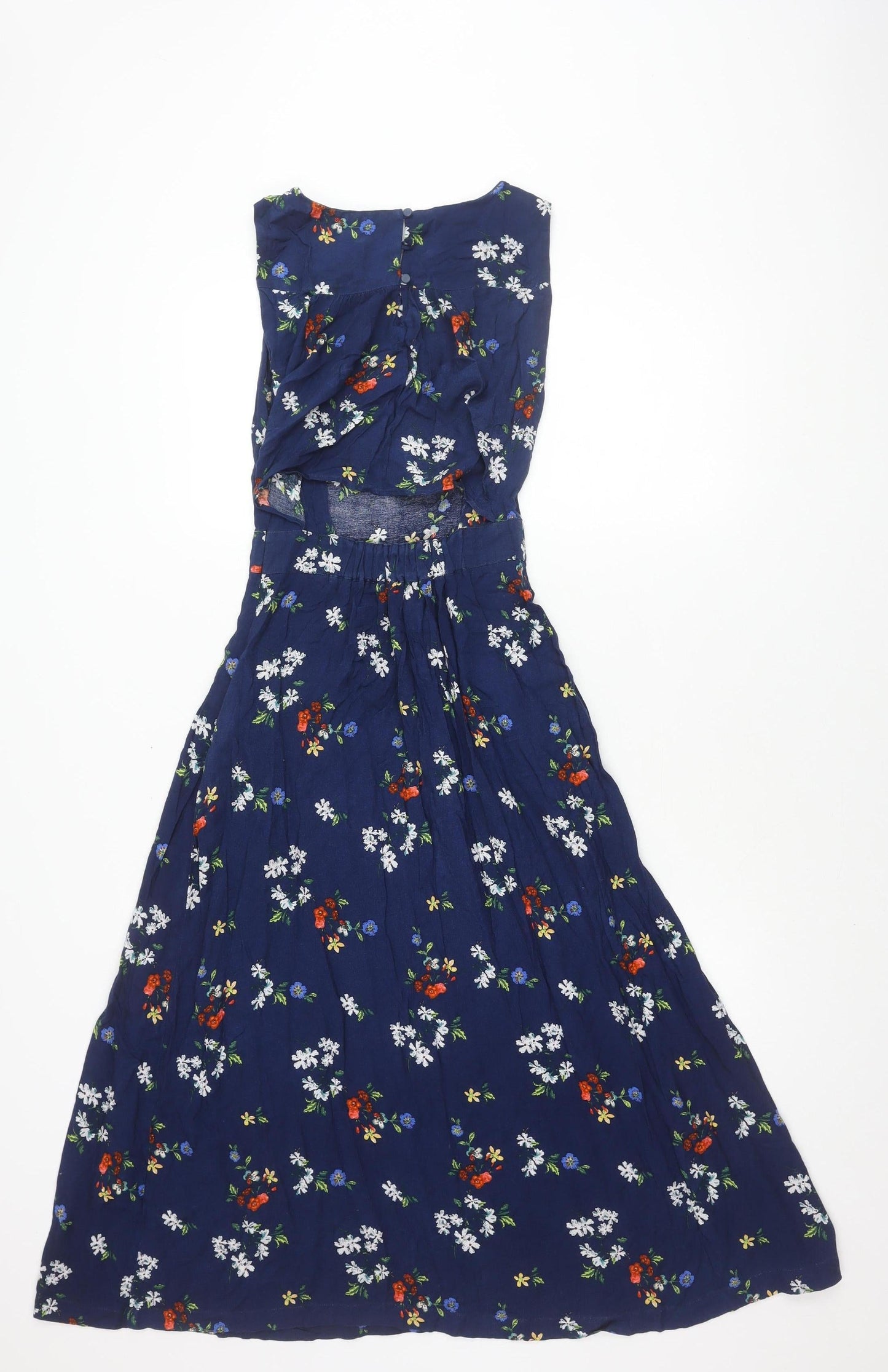 Warehouse Women's Blue Floral Sleeveless Dress, Size 6