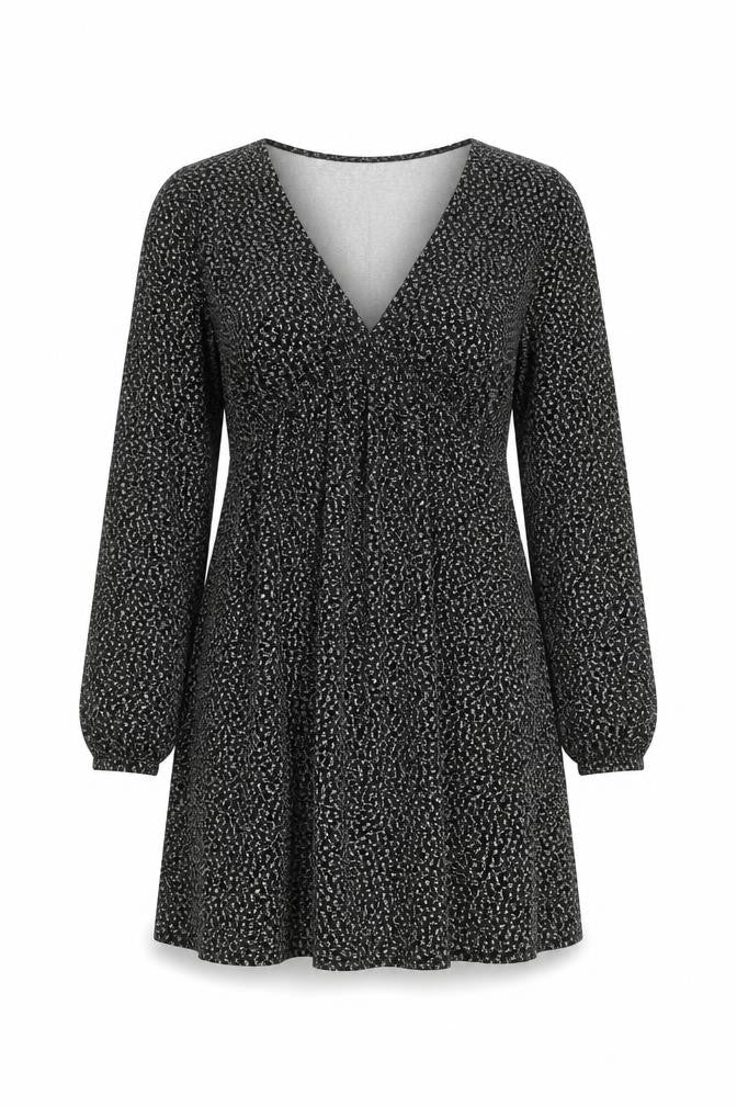 Pull&Bear Women’s Black XS Floral V-Neck Dress