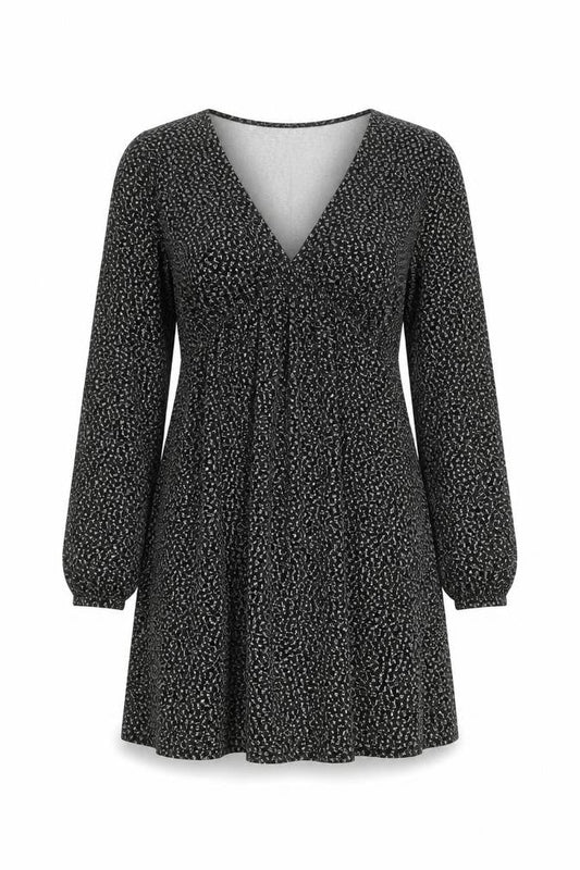 Pull&Bear Women’s Black XS Floral V-Neck Dress