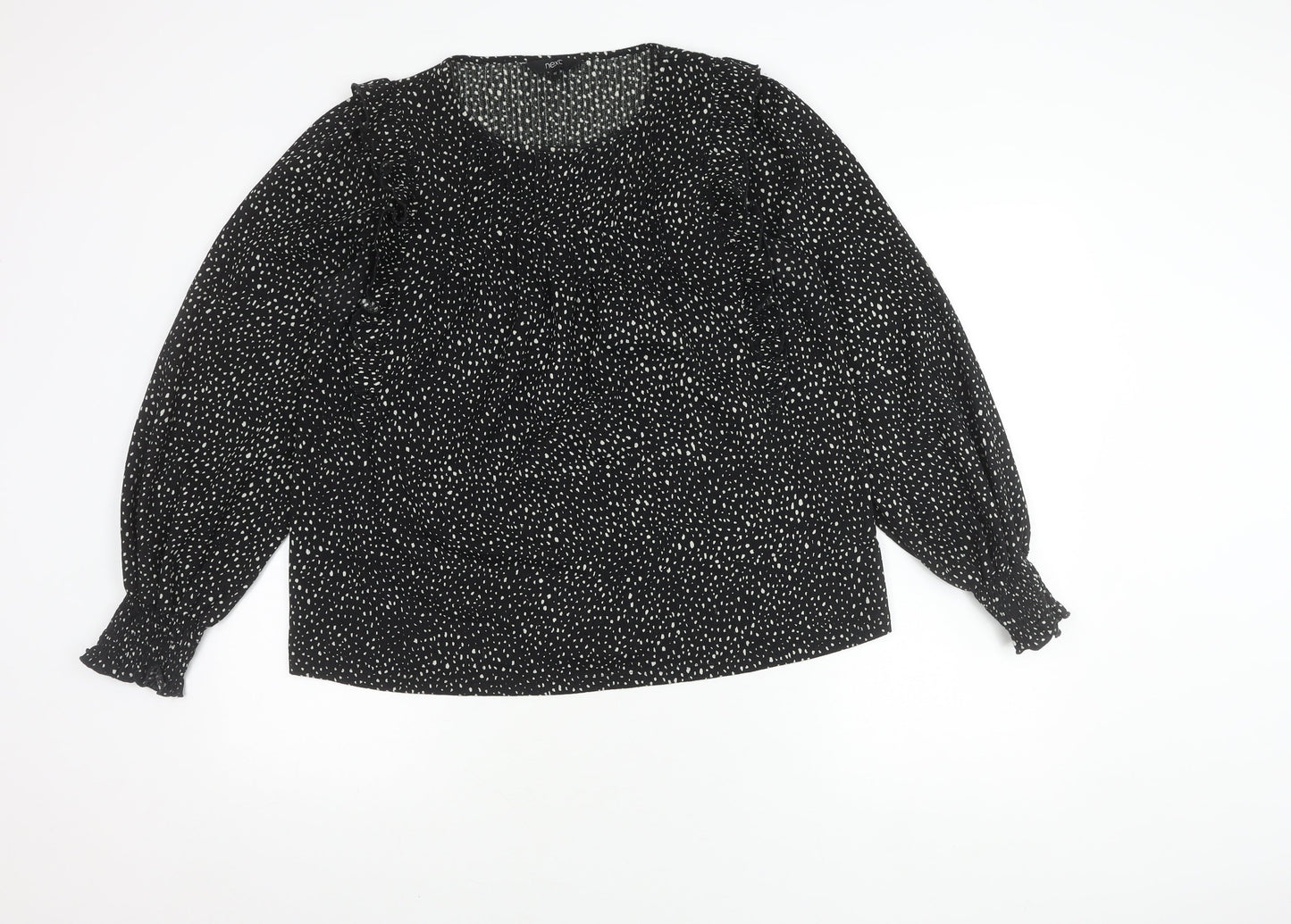 Next Women's Black Polka Dot Balloon Sleeve Top