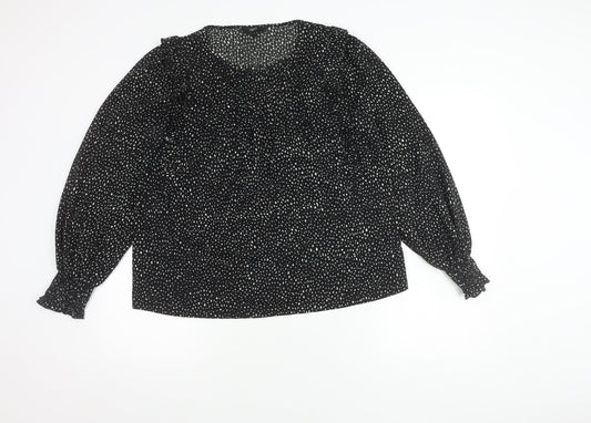 Next Women's Black Polka Dot Balloon Sleeve Top