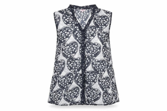 Marks & Spencer Womens Black Heart Floral Sleeveless Blouse Size 12