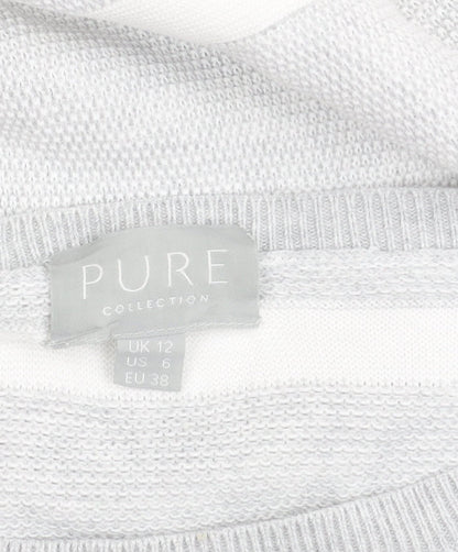 Additional view of Pure Collection Women's Grey Striped jumper, size 12