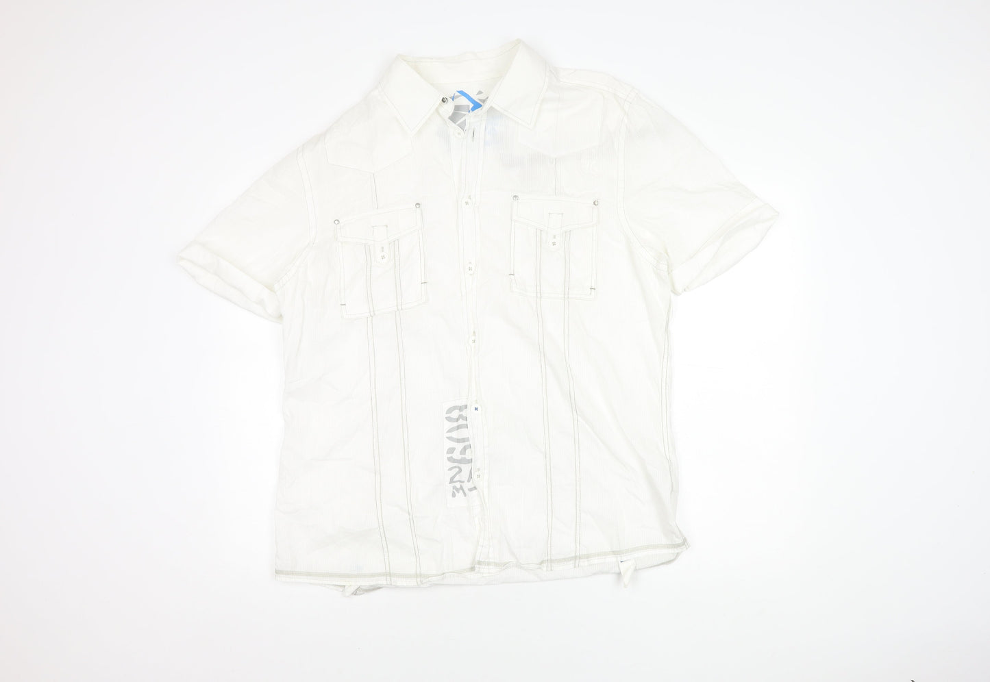 River Island Men's White XL Short Sleeve Shirt
