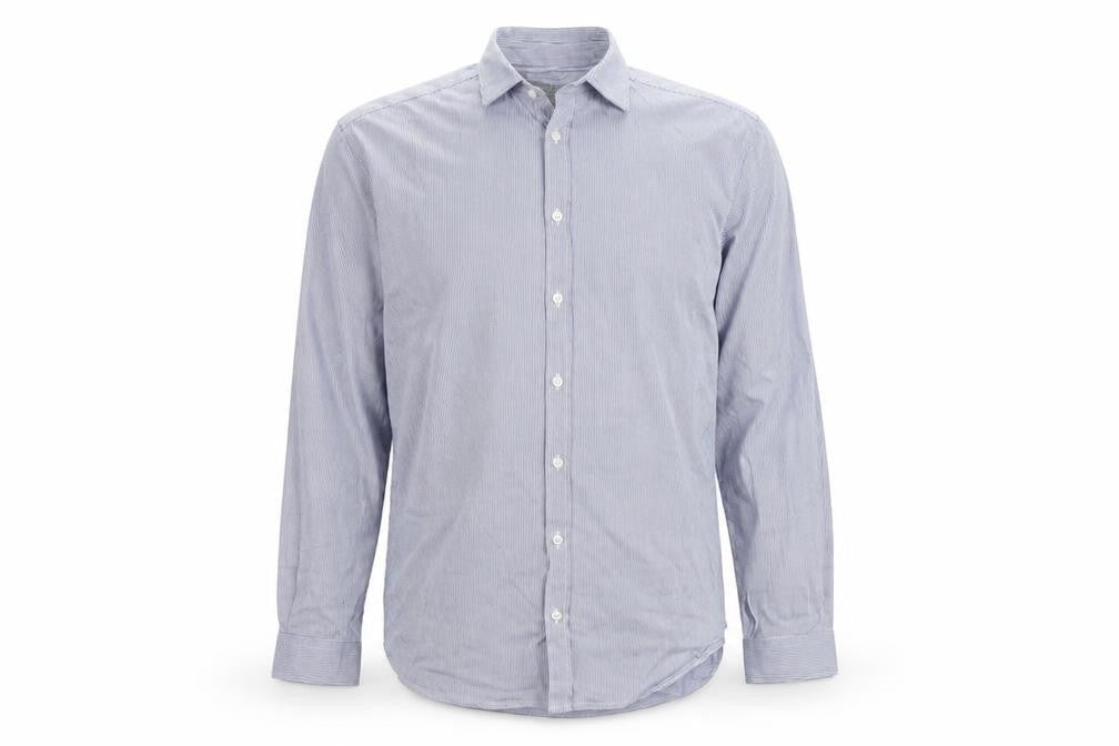 John Lewis Men's Blue Striped Slim Fit Shirt XL