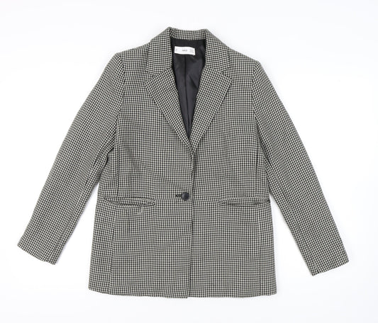MNG Women's Black Houndstooth Blazer Size S