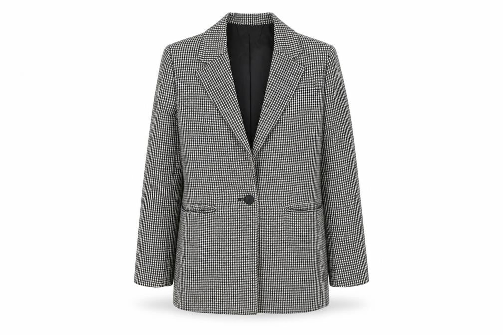MNG Women's Black Houndstooth Blazer Size S