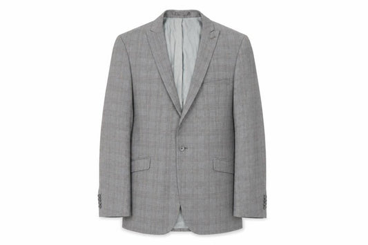 Limehaus Men's Grey Check Long Blazer Size 42