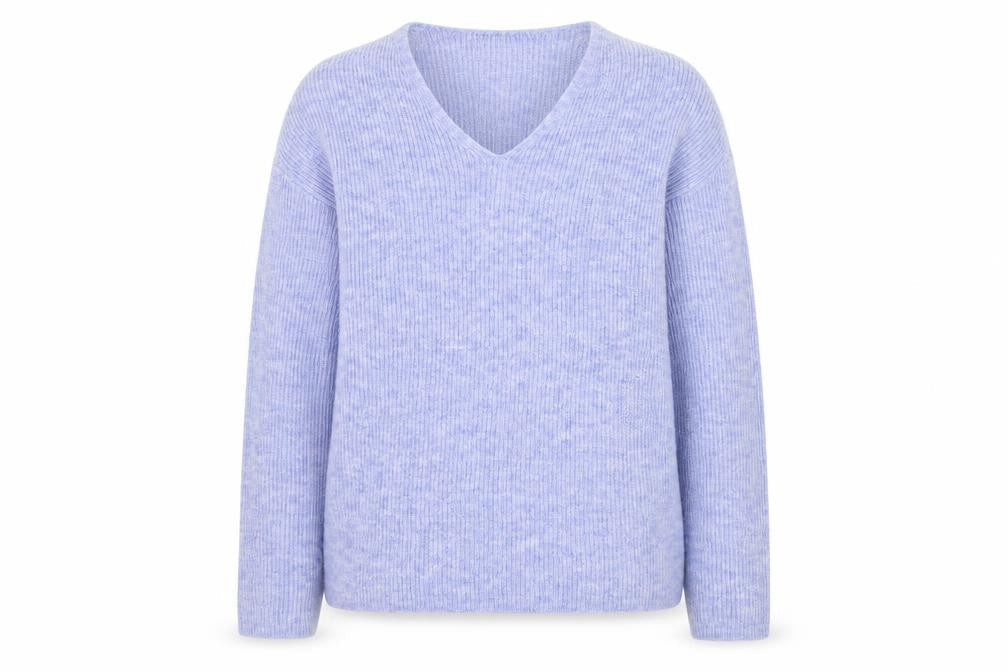 ONLY Women's Blue V-Neck Pullover Jumper S